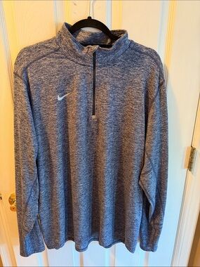 Nike Heathered Blue Quarter-Zip Pullover